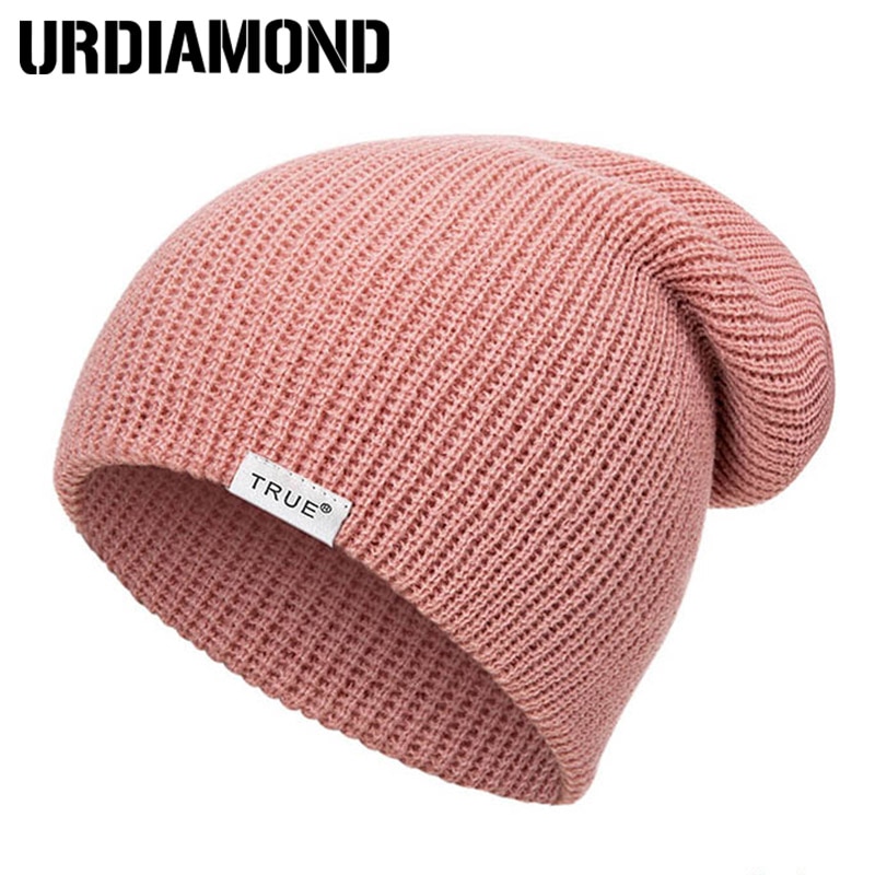 Urdiamond dames winter muts heren gebreide zachte muts effen kleur skullies mutsen warme jongens meisjes mutsen letter muts gorro
