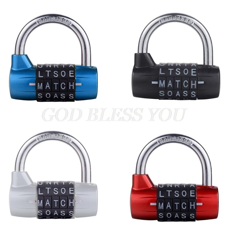 5 Brief Woord Hangslot Combinatie Security Zelfherstelbare Lock Zware Aluminium Waterdichte Keyless Lock Geschikt