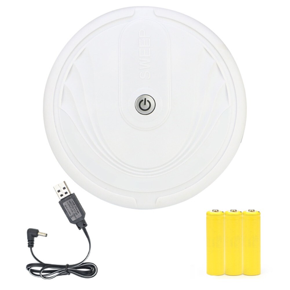 Smart automatisk fejerobot hjemmegulv kant støvrensning ingen suge fejemaskine er specielt til husholdningsrengøring.: Hvid genopladelig