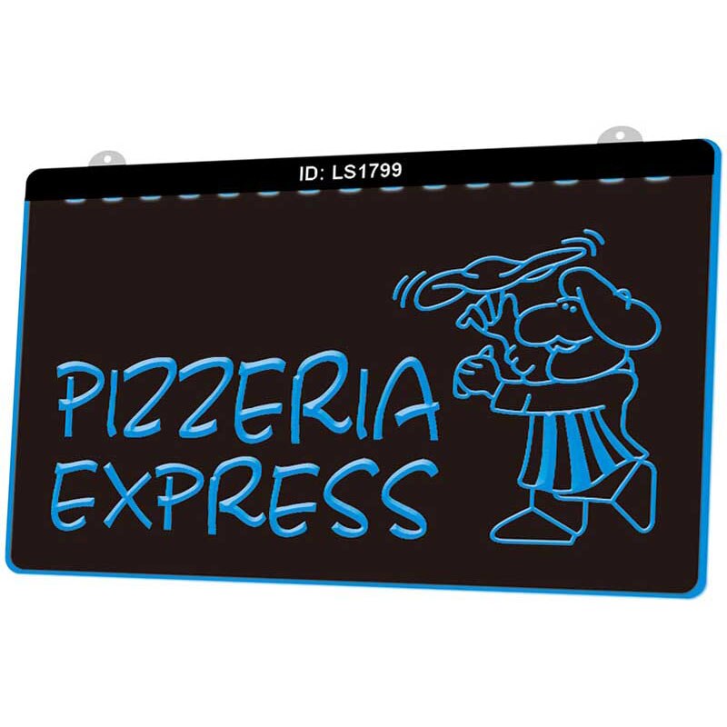 Ls1799 pizzeria express cafe shop viehe 3d kaiverrus led-valokyltti monivärinen ilmainen vähittäismyynti