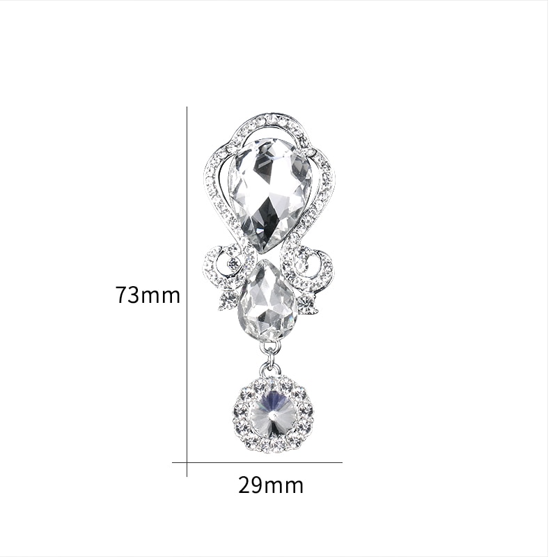 WEIMANJINGDIAN Silver Color Plated Glass Crystal Rhinestones Shinning Brooch Pins for Women or Wedding Bouquets