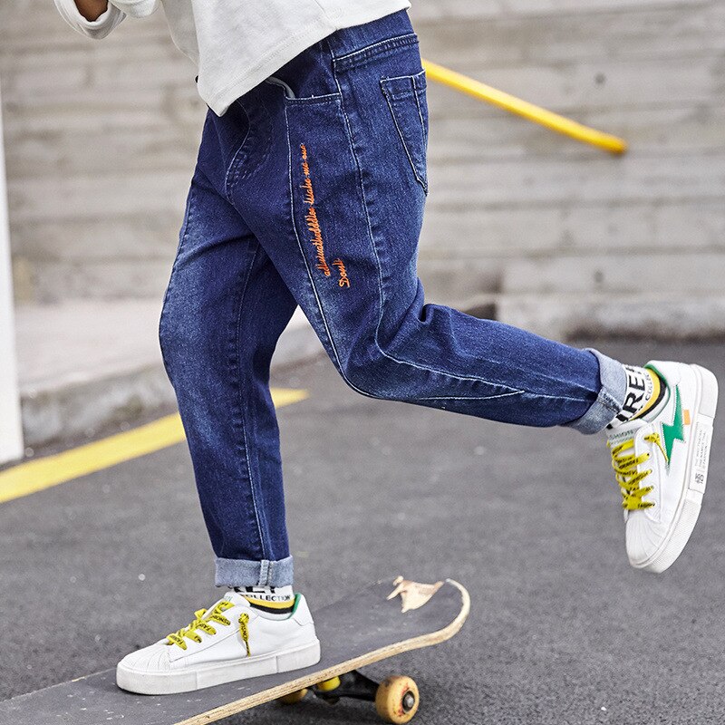 IENENS Winter Jungen Warme Kleidung Jeans Klassische BöHöhle freundlicher Denim Kleidung Hosen freundlicher Baby Junge Plus Samt Hosen