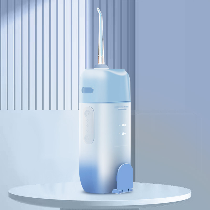 Irrigateur buccal portable aste par USB, hydropulseur dentaire, jet d'eau, cure-dents, 4 embouts, 200ml, machine à laver la bouche: Bleu