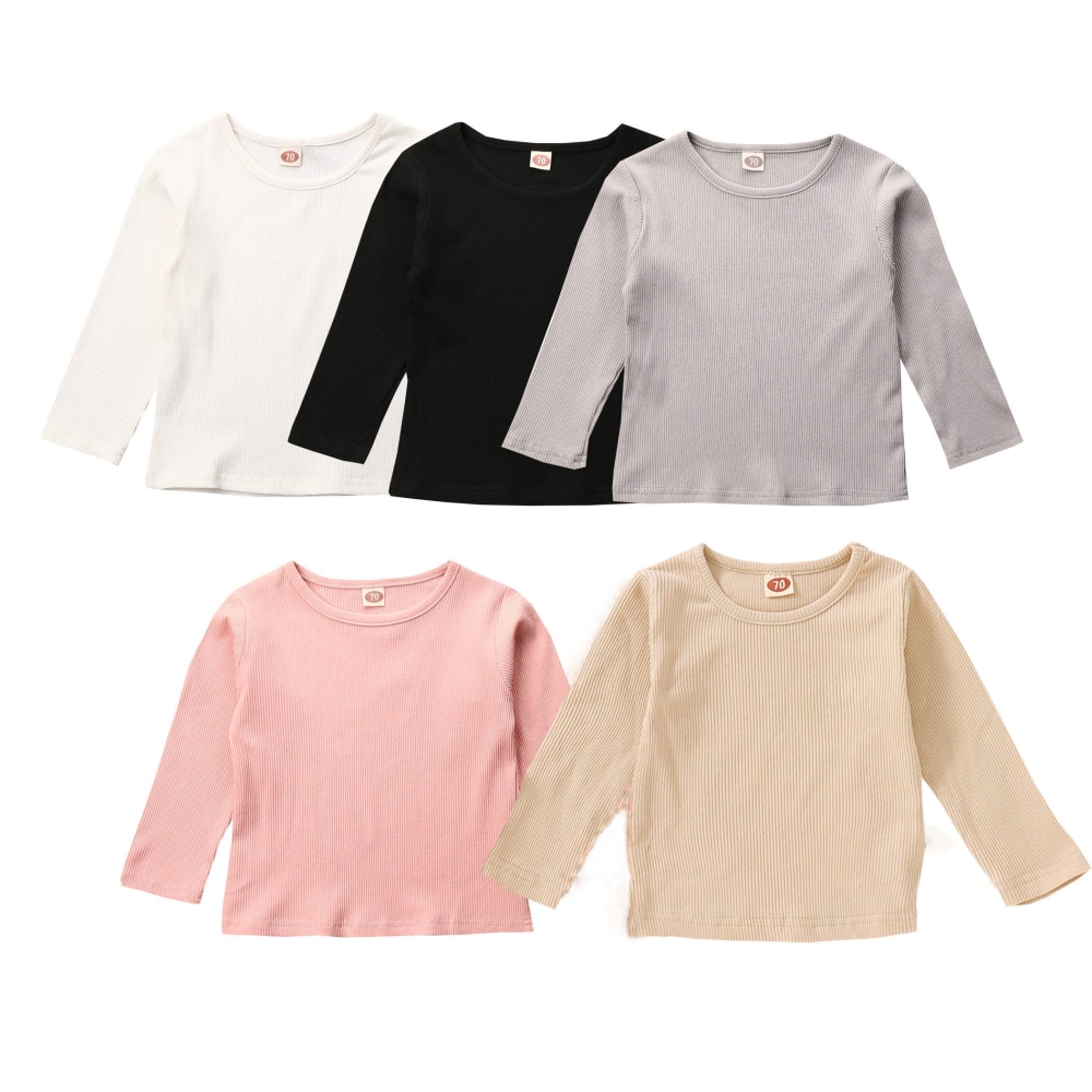 Herfst Winter Peuter Kids Jongens Meisjes Gebreide T-shirts Tops Lange Mouw T-shirt Trui Truien Kinderkleding