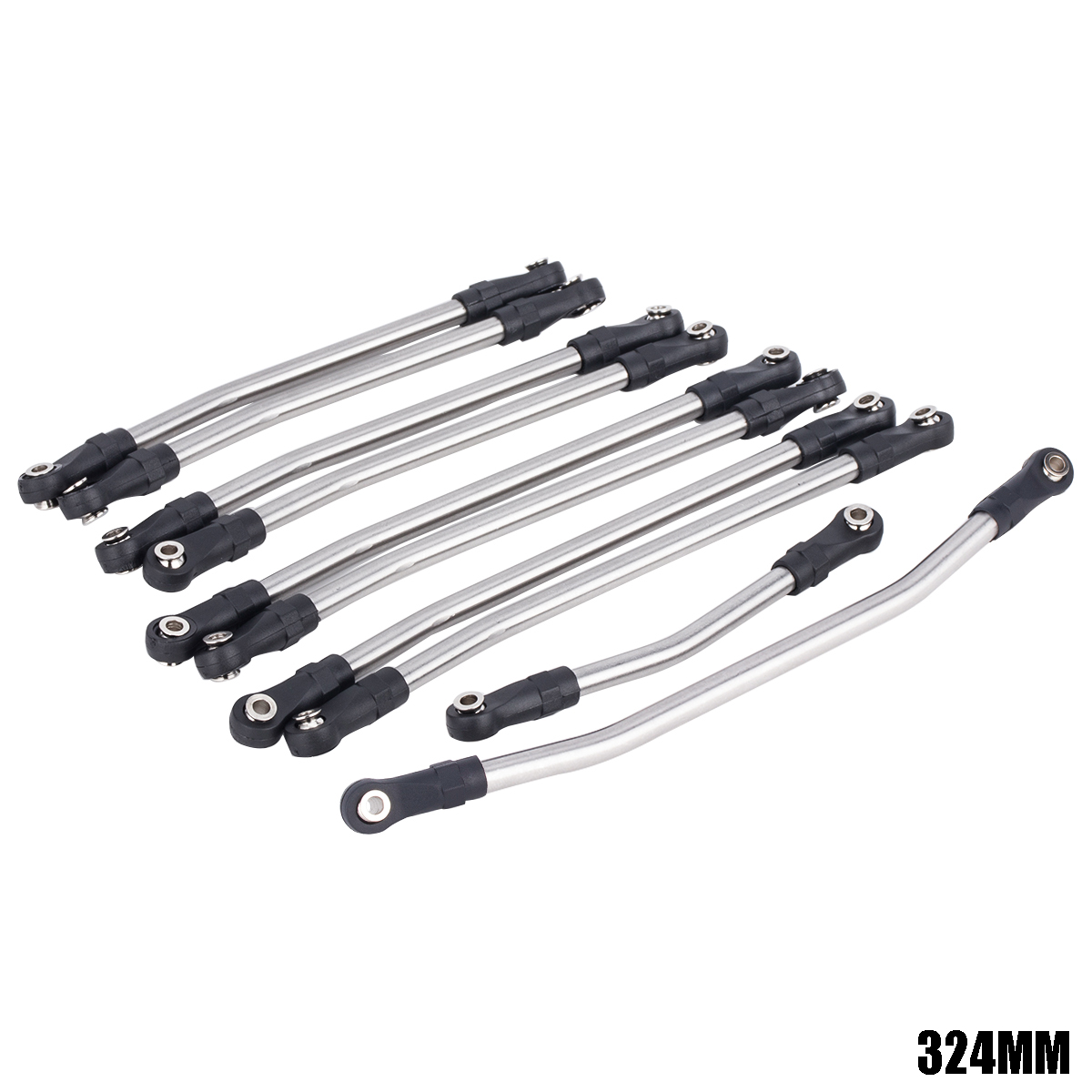 313/324mm Metalen RC Links Bovenste Onderste Linkage Chassis Link Set met Plastic Stangkoppen voor 1/10 AXIALE SCX10 II 90046 RC Crawler Auto