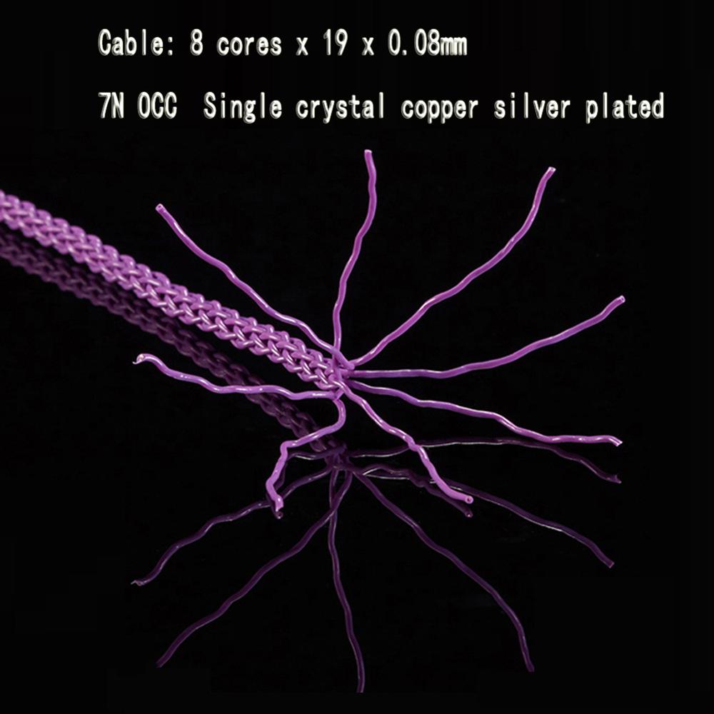 Haldane Audio Adapter Cable - 4.4mm Balanced Male to 4.4mm Balanced Male - Single Crystal Copper Silver Plated