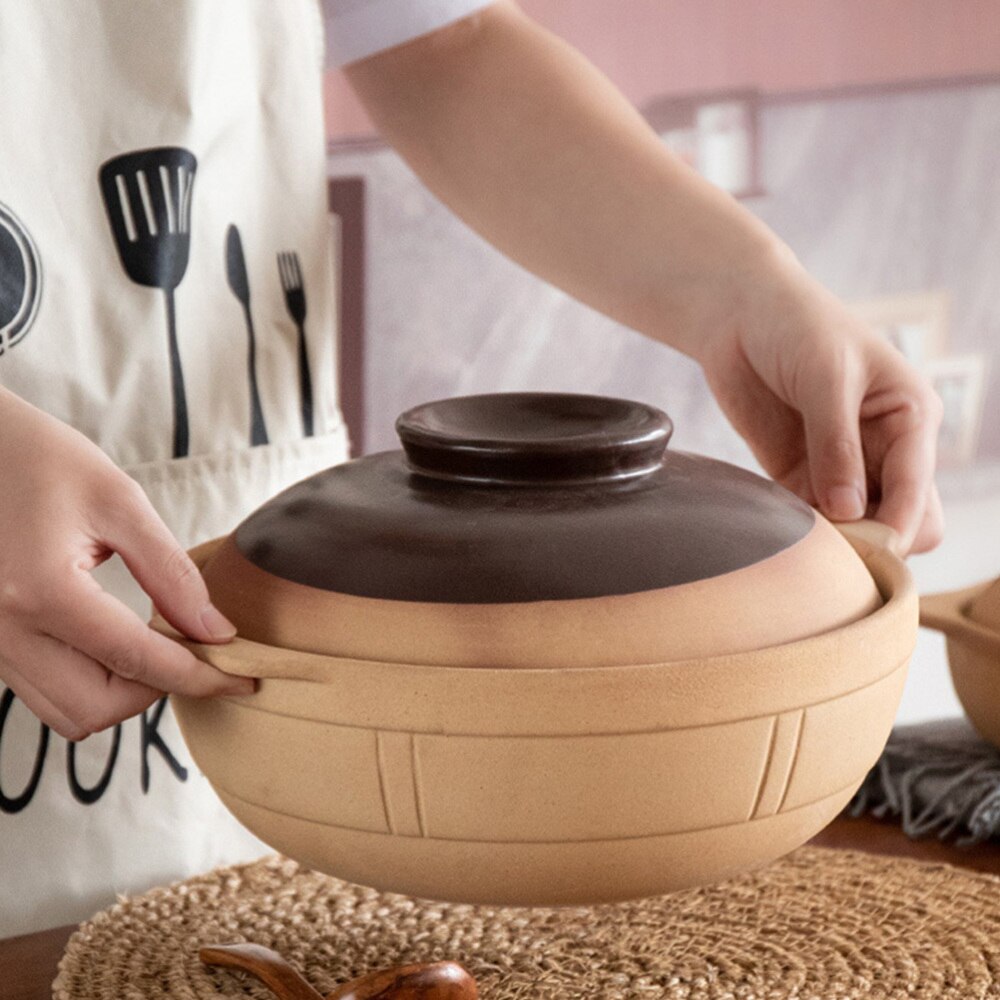 1pc 500ML Casserole Stew Pot Ceramic Cooking Pot with Lid (Assorted Color)