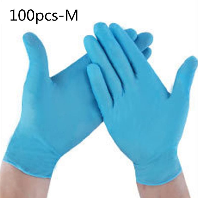 100 stk engangs rengøring af hjemmet vask nitril handske arbejdssikkerhed pvc handsker  y5lb: Bl-m
