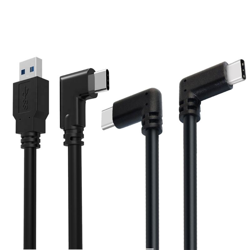 3m único/duplo cotovelo usb tipo c linha de dados transferência de dados cabo de carregamento rápido para oculus quest vr acessórios da câmera