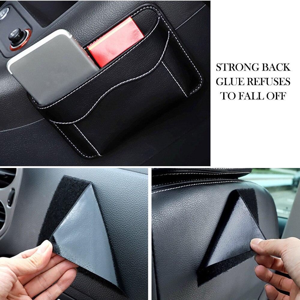 Auto Storage Organizer Car Pouch Bags Car Storage Box Collecting Bag for Cards Mobile Phone Sticky Bag Interior Accessories