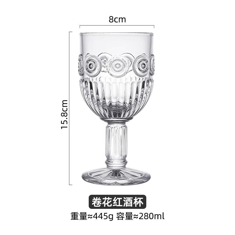 Copa de cristal con relieve de iris europeo, vaso para agua, té, vino, zumo de fruta, bebida, hogar: E