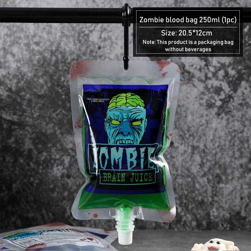 1pc beverage bag Halloween plasma bag beverage juice packaging bag 25ml wine bag bar decoration props prank toy: 5