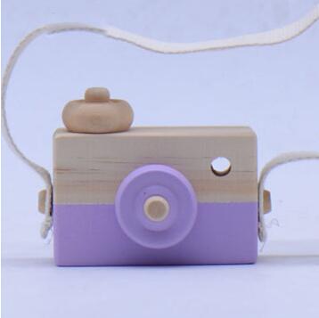 Cámara de madera para niños y bebés, juguete educativo para decoración de fotografía, de cumpleaños, producto , ,: purple