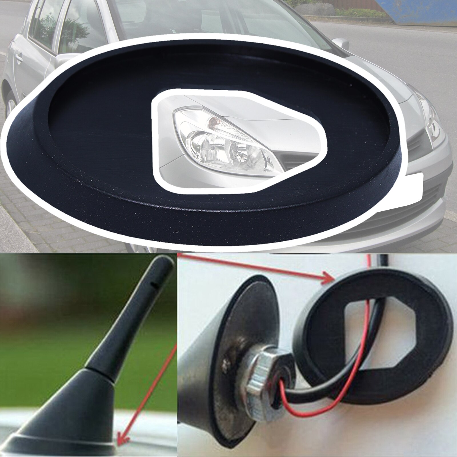 Joint de Base en caoutchouc pour antenne aérienne Renault Clio, pièce de rechange pour mât de toit de voiture, 2007 2006 2005
