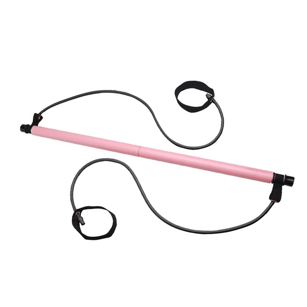 1pc yoga-pilates-stöcke, widerstandsstangen, bodybuilding-fitnessstudio-schlauchschlaufe, elastische übungsstange (lila): Rosa
