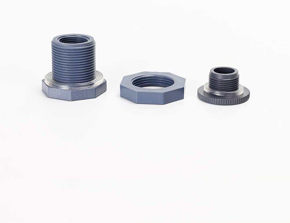 2 Pcs 3/4 Inch PVC Bulkhead Fitting Water Tank Connector + 4 mm Thick Silicon Seal Gasket for Rain Barrels, Aquarium,Tubs, Pool