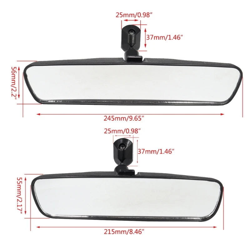 Espejo asistencia 8/10 pulgadas, espejo retrovisor Interior coche panorámico a prueba reflejos, transparente y