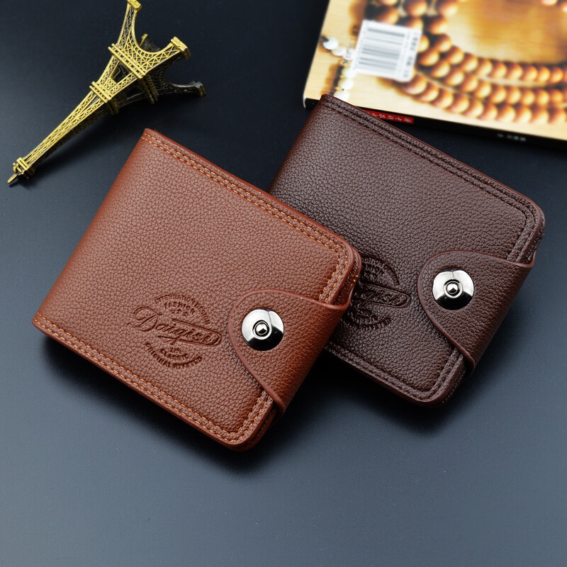 Men's Wallet European and American Magnetic Buckle Multifunctional Short Wallet Men Standard Wallets PU