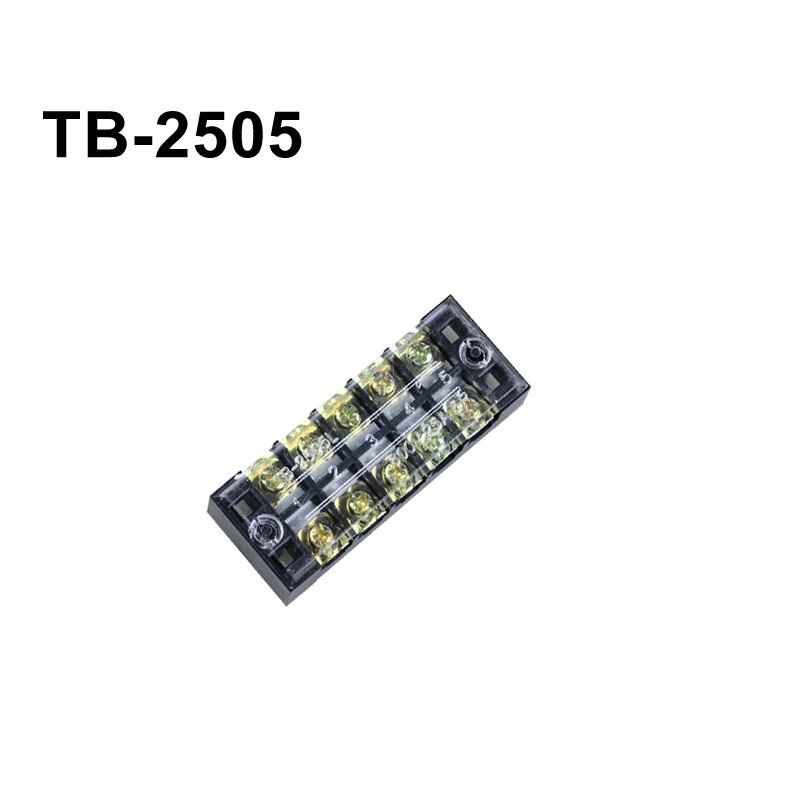 1Pc Dual Row Barrier Screw Terminal Block TB-2506 Strip Wire Connector 600V 3/4/5/6/10/12 Paralleler Position Electric Box 2512: TB2505 / Copper Conductor