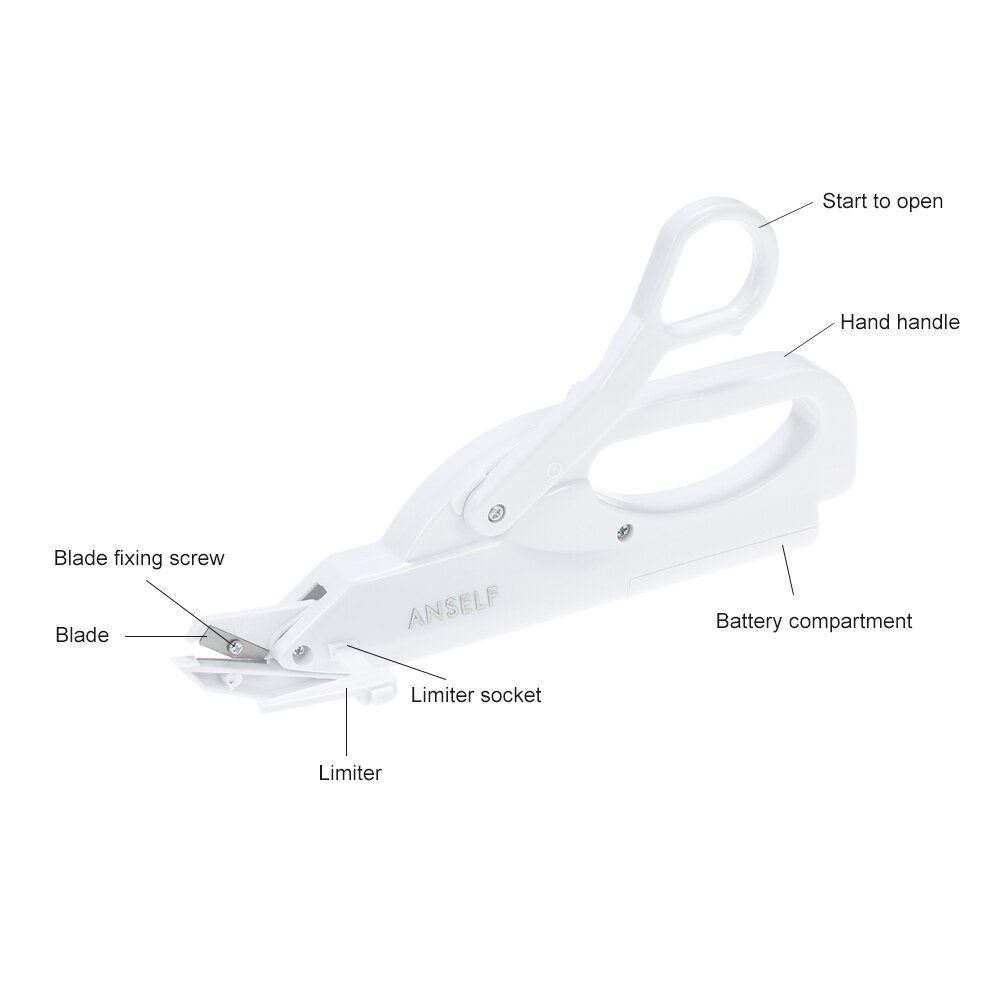 Tijeras eléctricas multiusos para cortar tela, ropa, papel, ligeras, de mano, seguridad automática, funciona con batería