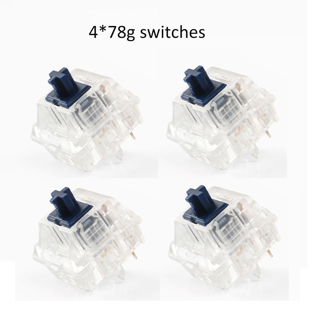 4pcs 62g 65g 67g 78g Zealio Switches Tactile Silent Switch 5Pin Paragraph Axis For DIY Keyboard: 4pcs 78g switches