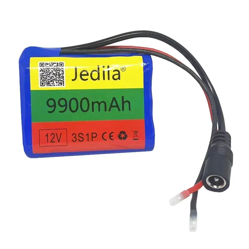 100 % neue 12 V 9900 mAh 3S1P Lithium-Batterie 18650 Lithium-Akku-Schutzplatine wiederaufladbar. 1A Ladegerät