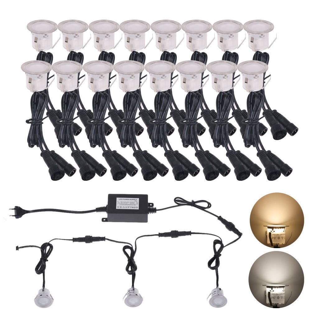 LED Deck Licht Bausatz DC 12V Wasserdicht Unterirdischen licht 2835 Edelstahl Einbau Garten Lampen Treppen draussen LED-strahler