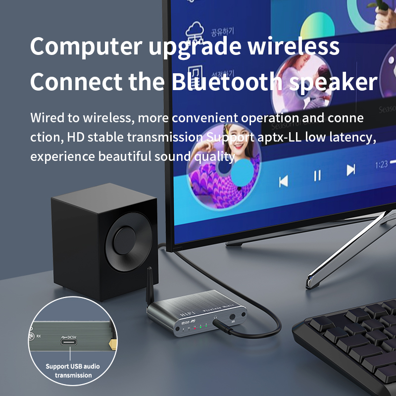 Tebe aptX-HD/LL Bluetooth 5.2 Audio-ontvanger Zender 3,5 mm Aux Draadloze HIFI Muziekadapter Ondersteuning Sluit 2-ontvangst