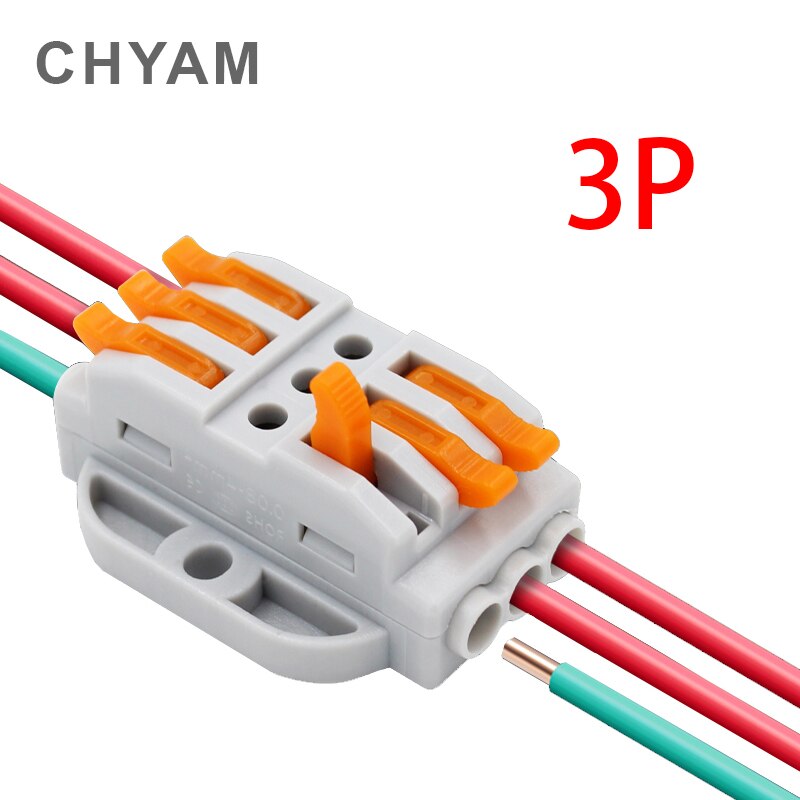 10 stk fast 600v 32a 0.08-4 mm 2 ledninger dobbelt række stikstik kabel ledning hurtig forbindelse kobber leder klemrække: 3p