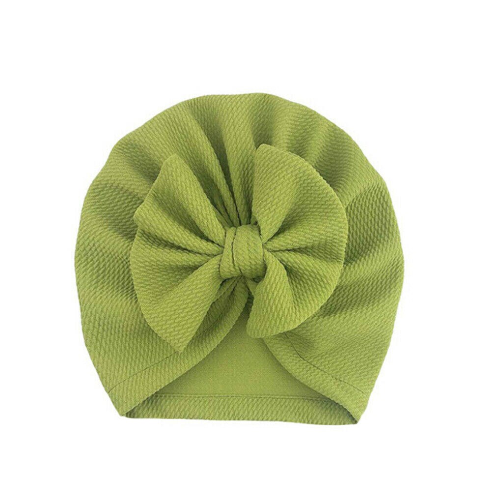Emmababy Cute Baby Girls Bow Turban Hat Toddler Kids Head Wrap Hijab Solid Headband Cap 0-18 Months.: Fruit Green
