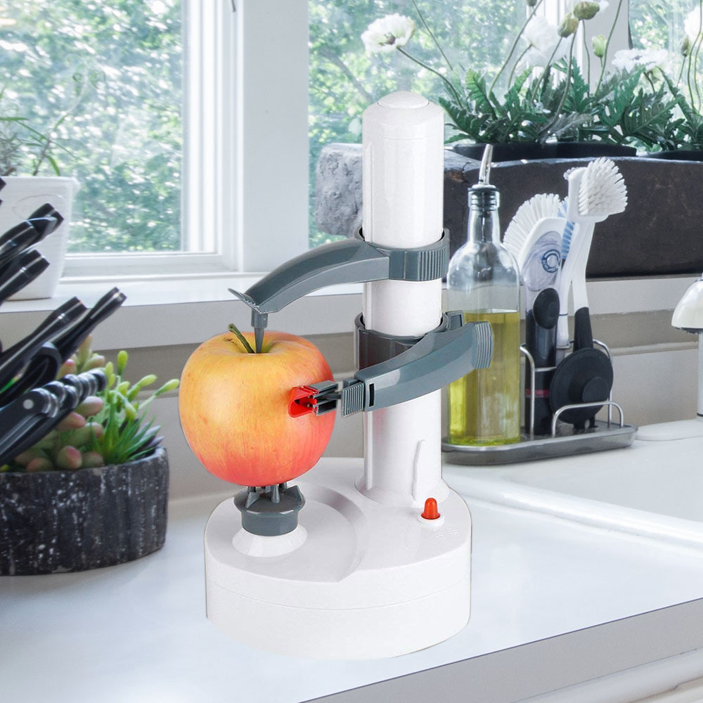 Multi Elektrische Dunschiller Rvs Automatische Drie Reserve Messen Fruit Dunschiller Groente Cutter Apple Dunschiller Machine