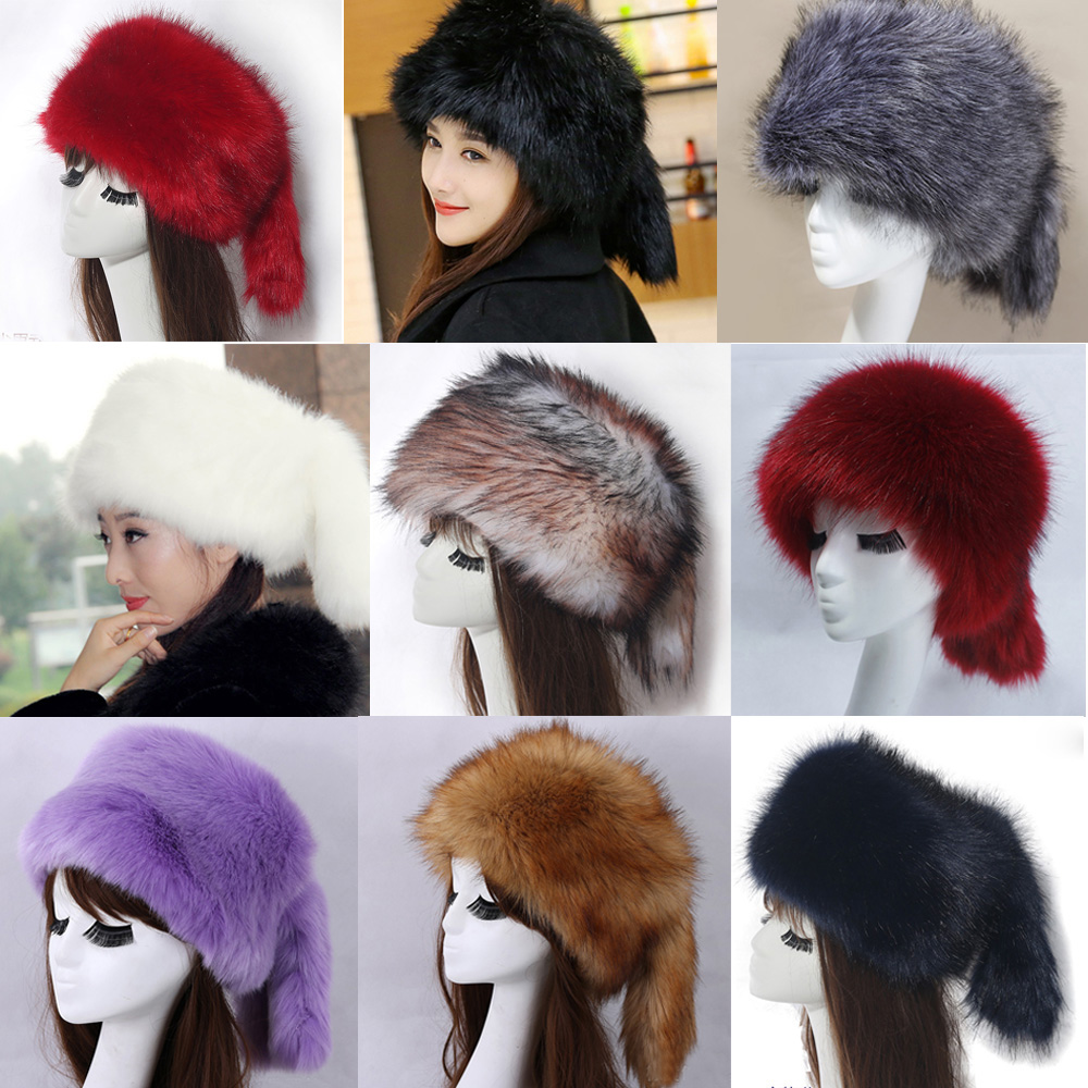 Vrouwen Hoeden In Winter Thicken Warm Faux Vos Bontmuts Russische Outdoor Ski Cap Mode Zachte Comfortabele Casual Herfst Winter hoed