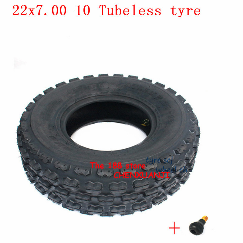 22x7.00-10 pouces pneu Tubeless pour Quad chinois tout-terrain 4 roues kart moto Motocross 22x7-10 ATV pneu sous vide