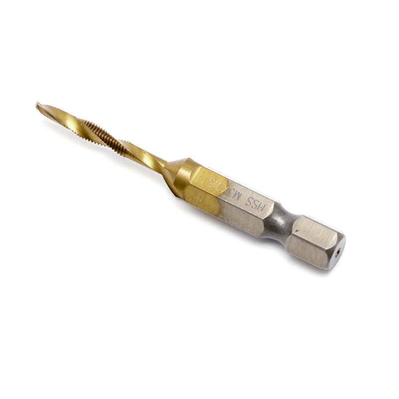 M3-M10 Hex Shank Titanium Plated HSS Hand Screw Thread Metric Tap Drill Bits Tu APR24: M3