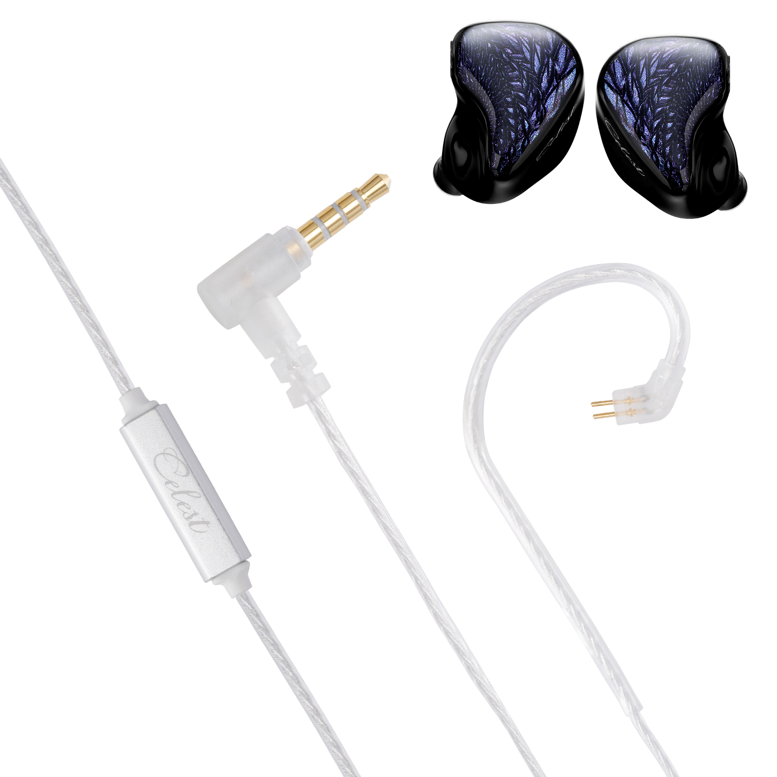 Kinera Celest Wyvern Czarne słuchawki douszne 10 mm LCP Dynamiczny sterownik z odłączanym mikrofonem wysięgnikowym Kabel IEM Słuchawki audio: zielony