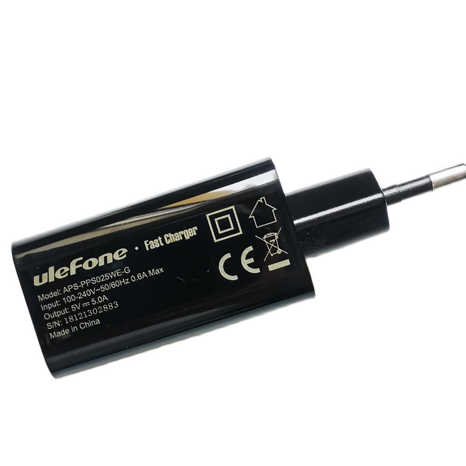 Original para Ulefone Power 5/de 5S teléfono adaptador de CA cargador rápido de cargador de enchufe de la UE + tipo-C Usb Cable de datos de línea 5V 5A