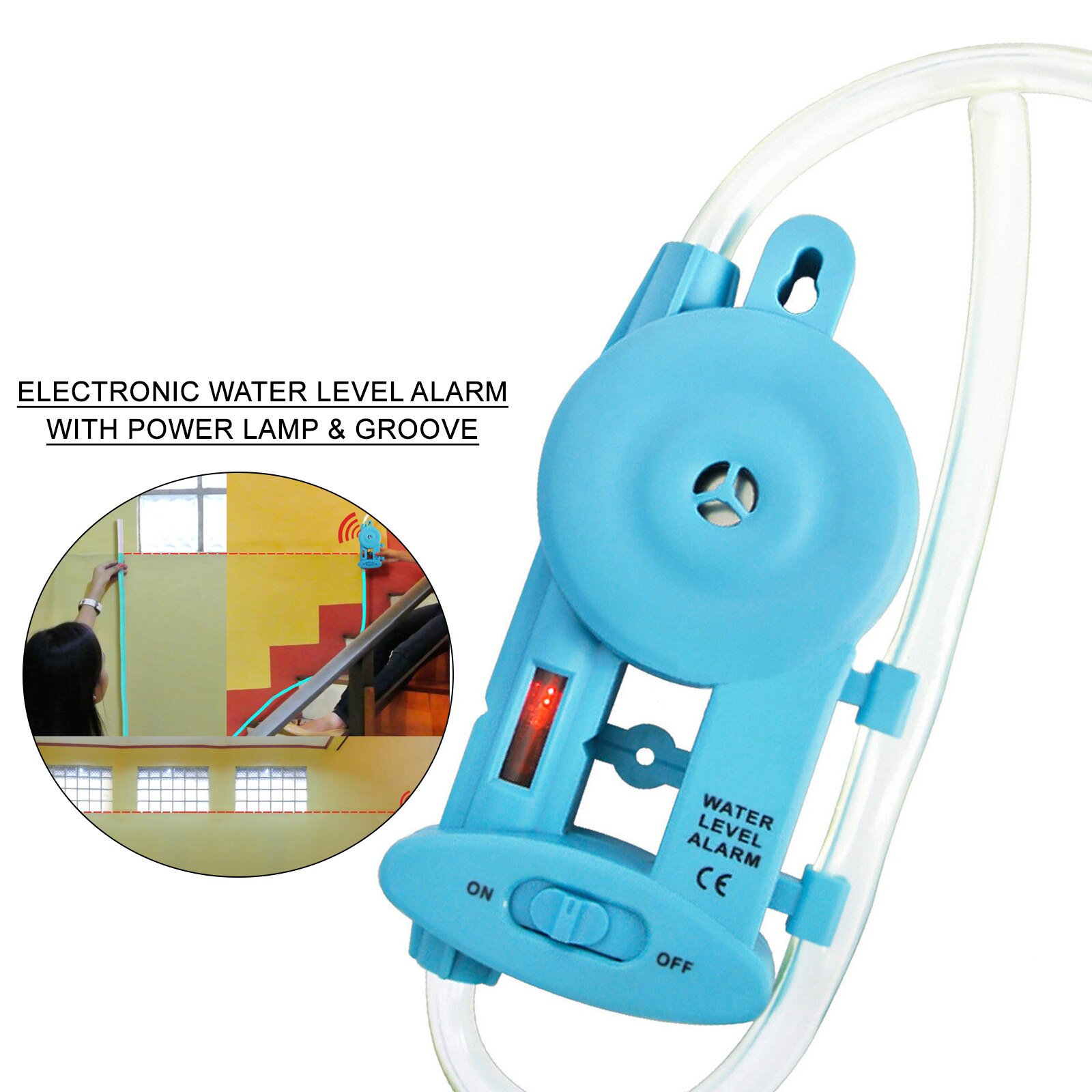Water Level Tester w/ Alarm, LED Light & Line Indicator for Concrete Fence Decks Wall Mount
