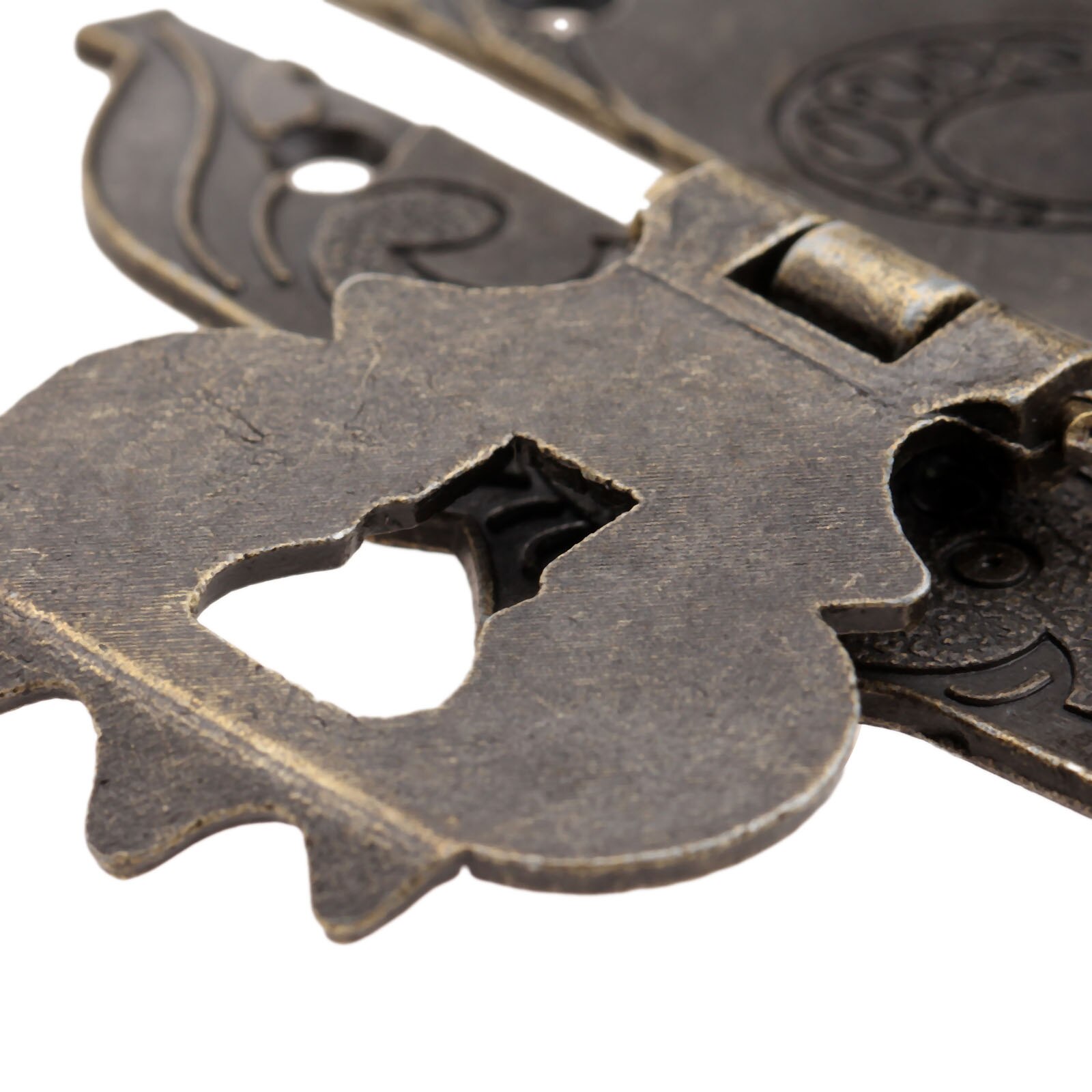 Cerrojo de caja de bronce antiguo de 3 tamaños, pestillo decorativo Vintage, caja de joyería de madera, cerrojo, almohadilla, candado para el pecho