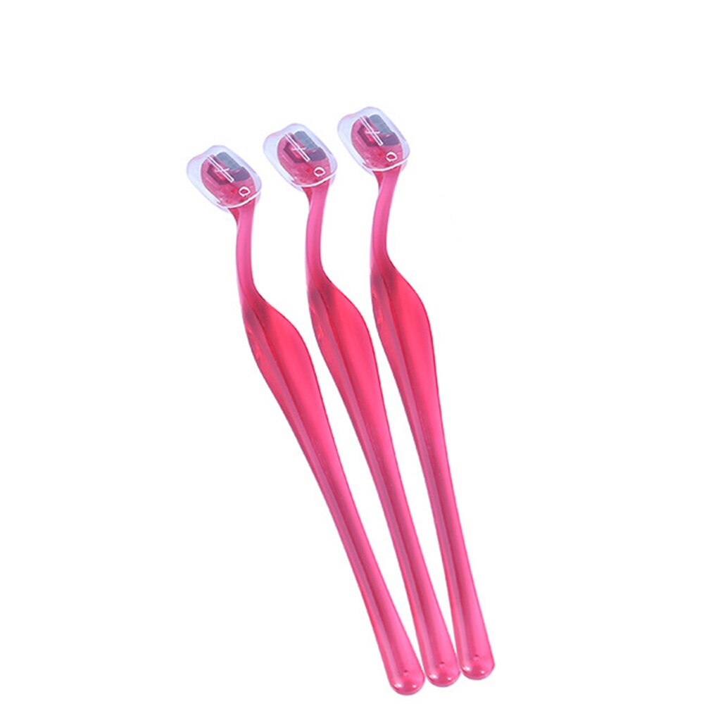 Eyebrow Razor Trimmer Shaper Shaver Facial Hair Remover Stainless Steel Color Random Plastic Long Handle