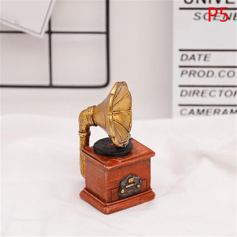 Camera Phonograph Mini Resin Ornaments Home Living Room Wine Cabinet Decoration Photo Props Ornaments: P5