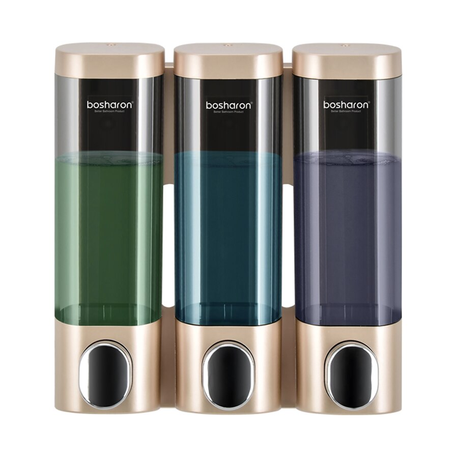 Einzigen Doppel verdreifachen 300ml Seife Spender Zauberstab-montieren Dusche Schlecht Shampoo Spender Flüssigkeit Seife Container Schlecht Zubehör: Gold verdreifachen