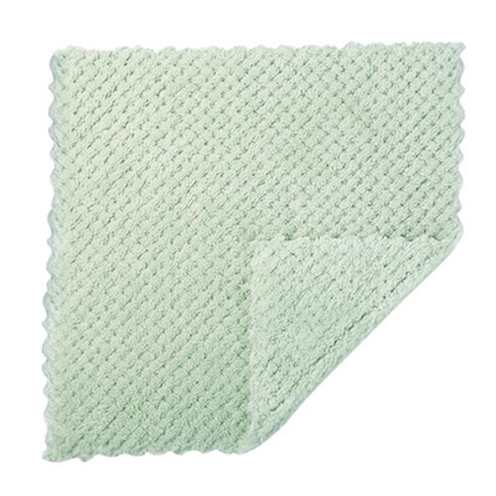 Anti-grease Rags Coral Fleece Clean Cloth Sink Wipe Washable Double Non Stick Oil Dish Cloth Water Absorbent Kitchen Hand Towel: style2 green
