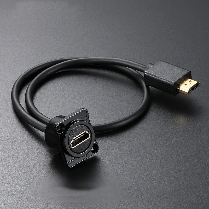 Ethernet LAN Network Cable Extender RJ45 CAT6A HDMI-Compatible Connector USB 2.0 3.0 Type-B Type-C Female Jack Panel Mounting: Silver / T-branch Connector
