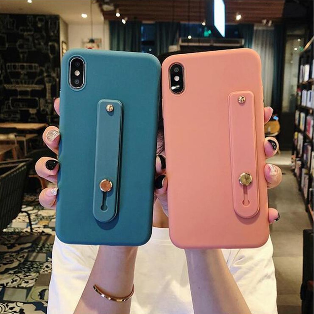 Candy Color Finger Ring Holder Silicon Phone Hand Band Holder For iPhone Wristband Strap Push Pull Grip Stand Bracket