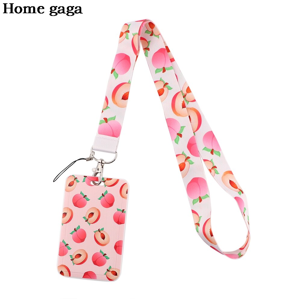 DB551 Perzik Leuke Fruit Neck Strap Lanyard Voor Key Id-kaart Mobiele Telefoon Bandjes Usb Badge Houder Hang Touw Lint lanyards