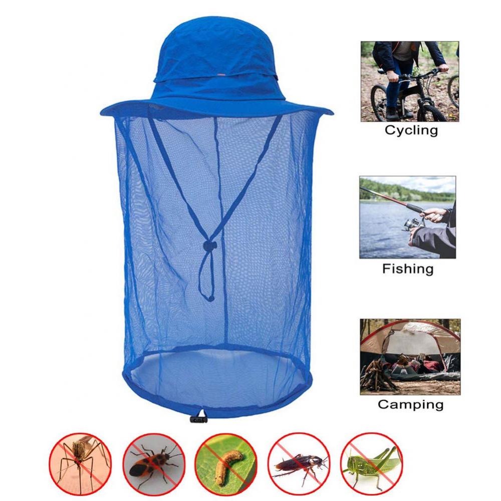 Unisex Bijenteelt Hoed Klamboe Mesh Netto Masker Hoed Anti-Muggen Anti-Insect Hoofd Gezicht Bescherming Masker Cap outdoor Vissen Hoed
