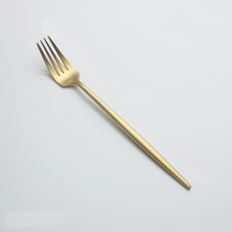 Couverts de Style portugais vaisselle occidentale 304 acier inoxydable dîner fourchette cuillère boeuf couteau café cuillère: Gild Fork