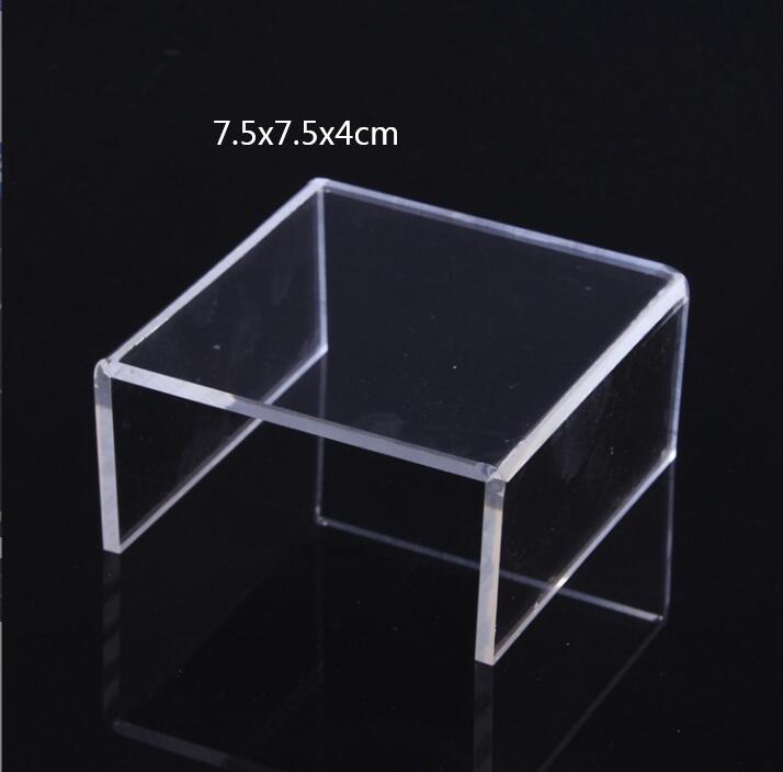 3Mm Acrylic U-Shaped Transparent Display Rack Stand Counter Bracket Tray Shelf Cosmetics Organization Clear Showcase Cup Cake: 7.5x7.5x4cm
