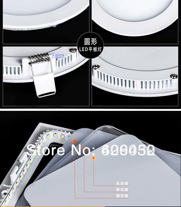 energy saving 220v led panel light 15w warm white pure white ceiling lamp decration for home