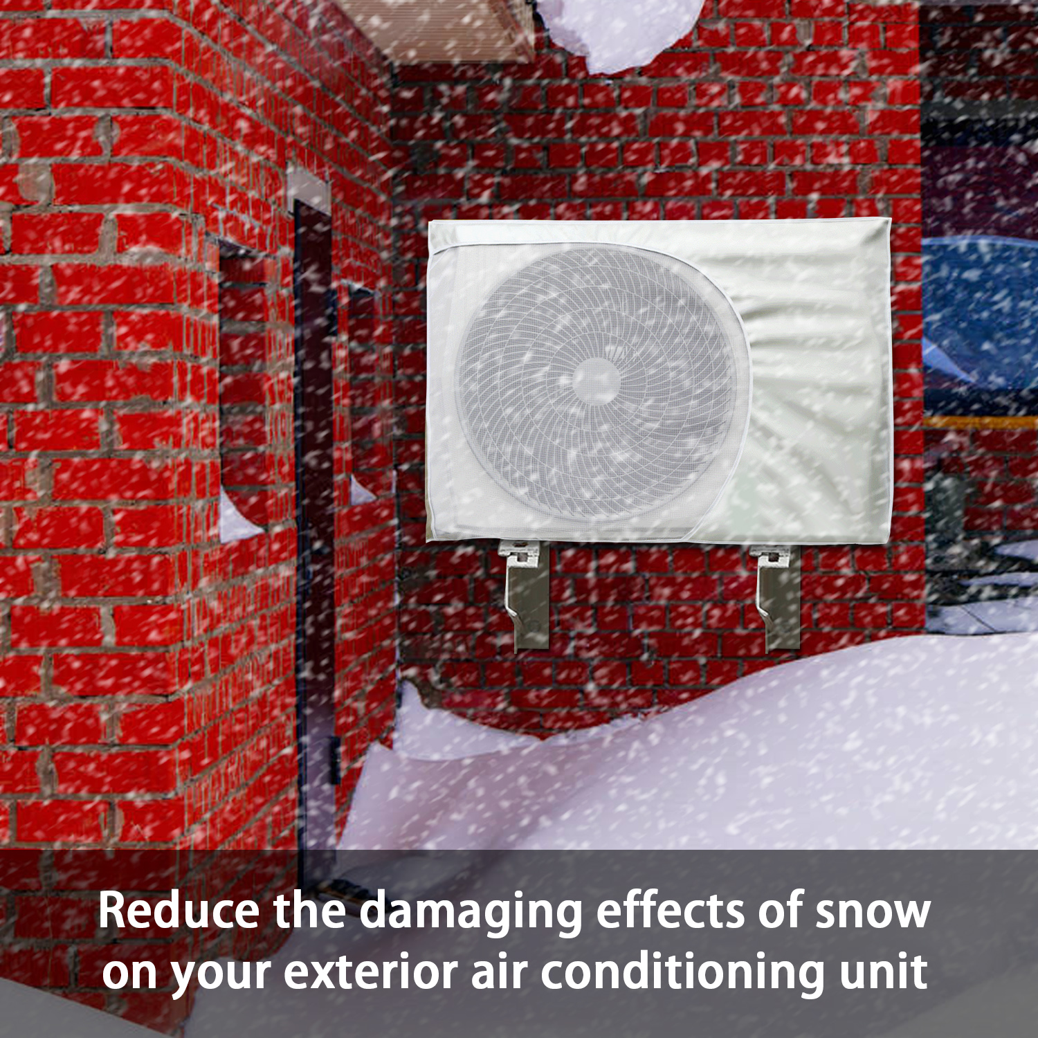 Klimaanlæg dæksel uden for vinduesbalsam vandtæt dækbeskytter til udendørs firkantet ac enhed rengøringsdæksel s / m / l